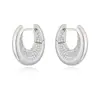Aogu Moda Lujo Accesible Chapado en Cobre Oro de 18 Quilates Circonita Pendientes en Forma de U para Mujer Europeos y Americanos Ins Nicho Pendientes Personalizados de Gama Alta Nuevos
