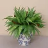 Plantas verdes artificiales, helechos persas, helechos de romero, helechos en maceta, plantas decorativas para sala de estar, arreglos de paisaje en miniatura, hojas de helecho, césped artificial