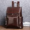 Mochila com Padrão de Barriga de Crocodilo Mochila Clássica de Alta Qualidade Bolsa de Viagem Grande Capacidade para Exterior Mochila Escolar Casual Tendência Atacado Fábrica