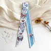 Estilo Coreano Verão Novo Borboleta Floral Feminino Decorativo Versátil Fita para Amarrar Bolsas, Lenço de Seda, Lenço de Pescoço Pequeno, Lenço