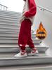 Pantalones Casuales Elegantes con Forro de Polar para Niños Otoño e Invierno 2025 Nuevos Pantalones de Chándal Festivos Rojos Integrados de Polar para Niños Invierno