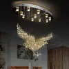 Araña de Cristal para Vestíbulo de Villa Dúplex, Proyecto de Hotel, Araña Minimalista Moderna para Sala de Estar, Araña de Cristal de Lujo Ligero Águila