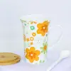 Taza Moderna de Lujo Ligero, Taza de Desayuno de Avena de Aspecto Elevado con Tapa y Juego de Cucharas, Taza de Regalo Personalizada por Fabricante, Taza de Cuerno