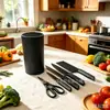 El juego de cuchillos con patrón vertical más vendido de Amazon, juego de siete piezas para uso en la cocina del hogar, incluyendo cuchillos pequeños de cocina, cuchillo de chef y cuchillo para trinchar, en stock