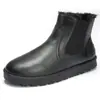 Botas de Neve Outono e Inverno, Sapatos de Algodão, Botas Quentes de Veludo da Moda, Sapatos Masculinos de Cano Médio de Algodão para Exterior, Sapatos Modernos, Aumento de Espessura em Veludo Masculino