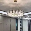 Lámpara de araña para sala de estar, simple y moderna, lámpara de araña elegante para dormitorio, lámpara de araña de cristal de lujo ligero y de alta gama, lámpara de techo para comedor
