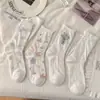 Calcetines blancos de envío gratis para mujer, calcetines finos de malla transpirable para verano hasta la pantorrilla, calcetines holgados estilo ballet para combinar con zapatos planos