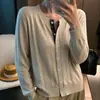 Cárdigan Retro de Punto Hueco Ropa Exterior Elegante para Principios de Otoño Top para el Trabajo Cuello Redondo Nuevo Hilo Suave y Esponjoso Suéter Holgado