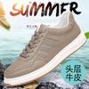 Capa superior de piel de vaca verano nuevo sandalias de hombre cuero genuino zapatos casuales de cuero para hombre perforados huecos transpirables zapatos de hombre