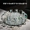 Juego de Copas de Cristal para Licores de Lujo Ligero con Decantador de Borde Dorado, Vasos de Chupito de Estilo Sencillo, Copas en Forma de Bala y Copas para Licores