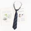 Corbata Azul a Rayas Estilo Japonés para Camisas, Patrón Perezoso Estilo Universitario Jk, Pajarita Anudada a Mano para Mujer, Dk para Hombre