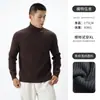 Malharia Masculina Coreana Camisa Base Quente Masculina Outono e Inverno Padrão Vertical Casual Suéter Gola Alta Masculino Homens