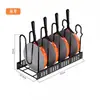 Estante vertical multicapa desmontable y plegable para tapas de ollas, estante de almacenamiento de cocina, estante de hierro multifuncional para encimera, estante de almacenamiento