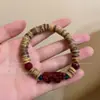 Nuevo Conjunto de Pulseras con Cuentas de Concha de Coco y Cinabrio Estilo Chino para Mujer Diseño de Nicho Ins Retro Elegante Versátil Pulsera