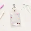 Portatarjetas de doble cara original con tema de ángeles y lunares, con múltiples ranuras para tarjetas, clip para tarjetas para fotos de fans, colgante portatarjetas de 3 pulgadas