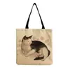 Direto da Fábrica Estilo Coreano Bolsa de Ombro Prática Desenho Animado Moda Versátil Bolsa Tote Gato Fofo Estampado Sacola de Compras