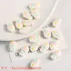 Acrílico Goteo de Aceite Líneas Coloridas Peces Pequeños Cuentas DIY Collar Hecho a Mano Cadena para Teléfono Móvil Pulsera Accesorios de Cuentas Sueltas Material