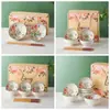 Set de Vajilla Tazón y Palillos de Buena Suerte y Prosperidad Set de Regalo de Tazón y Palillos Set de Tazón de Porcelana Azul y Blanco Caja de Regalo Regalo para Eventos Souvenir