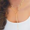 Cadena de suéter larga y redonda de moda callejera transfronteriza europea y americana, collar de metal simple con lentejuelas y borlas al por mayor