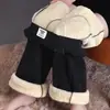 Pantalones cortos de microchenilla para mujer otoño e invierno 2024 con forro polar de alta cintura pierna ancha casual tubo recto pantalones de cordero súper gruesos para madre
