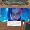 Alfombrilla de ratón E-Sports para juego Lol Jinx Extra grande Borde engrosado Bloqueo de borde Protección de muñeca Alfombrilla para escritorio de computadora Alfombrilla para teclado