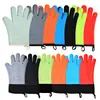 Luvas de Isolamento de Silicone de Cinco Dedos de Algodão com Logo Personalizado Luvas para Forno de Churrasco Doméstico Luvas Antiescaldantes em Forma de Coração