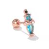 Moda Coreana Transfronteriza Micro-incrustada Colorida Hao Shi Serie Princesa Aleación de Titanio Arete de Uña para Mujer Diseño Nicho Perforación Joyería