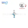 Pendientes de aleación de titanio F136, joyería de piercing para tragus, labio, con rosca interna, con incrustaciones de microdiamantes pequeños, diseño de cruz de meteorito, lujo ligero