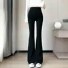 Em Estoque Outono 2025 Elástico Slim Fit Pele de Tubarão Versátil Fitness Yoga Roupa Exterior Calças de Boca Larga Estendida