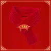 Bufanda de Año Nuevo para Gatos y Perros Transfronteriza, Bufanda Tejida Roja para el Festival de Primavera, Estilo Chino con Buen Significado Auspicioso, Hecha a Medida para Perros Grandes