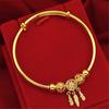 Estilo Étnico Atrapasueños Red Vietnam Nansha Pulsera Dorada Celebridad de Internet Moda Atrapasueños Simple Bola Hueca Pulsera de Empuje y Tracción