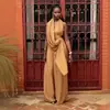 Roupas Femininas Transfronteiriças Europeias e Americanas Outono 2026 Novo Design Estiloso Conjunto de Top com Gola Halter Sem Mangas e Calça Longa de Cintura Alta