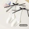 Meias Longas de Algodão Sem Costura para Meninas - Primavera e Outono - Classe A - Soltas com Laço - Meias Altas até a Panturrilha