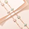 Pulseira Feminina de Luxo Leve e Sofisticada Nova de Alta Qualidade Diamante em Formato de Burro Quatro Flores Trevo de Quatro Folhas Atacado Dropshipping