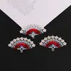 Estilo Antigo Leque Dobrável de Pérola Gotejamento de Óleo Liga de Liga Imitação Queimada Acessórios DIY Leque de Noiva Grampo de Cabelo Pingente de Agitar Passo Materiais Artesanais
