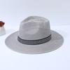 Sombrero de Paja de Mezclilla para Hombre de Verano con Diseño Hueco, Transpirable, Sombrilla, Protección Solar, Adecuado para Atracciones Turísticas y Playas, Ala Ancha