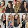 Comércio Exterior Peruca Russa Jessica Onda Cabelo de Crochê Cabelo Longo Cacheado Cachos Latino-Americanos Fibra Sintética Peruca de Onda Grande