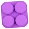Spot Venta al por mayor Molde Redondo de Silicona para Pastel Mousse de 4 Cavidades Molde para Hacer Jabón Casero DIY Molde para Hornear Pan Venta al por mayor
