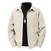 Camisa casual de veludo para homens, tamanho grande, para primavera e outono, de manga comprida, jaqueta, top moderno para homens