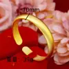Joyería Antigua de Oro Arena Patrimonio Imitación Oro Sutra del Corazón Pulsera Abierta para Mujer Que No Se Desvanece por Mucho Tiempo Joyería de Mano Versátil Retro Venta al por Mayor