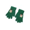 Guantes de lana rosas y rojos con logo de conejo de cinco dedos para niños, lindos, súper lindos, para niños y niñas, de cinco dedos, cálidos, finos, para manos