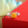 Anillo Humano Plata S925 Plata Esterlina Tejido Hueco Geométrico Redondo Cera de Abeja Moda para Mujer Vintage Combinable