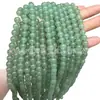 Fábrica de origen Yiwu, aventurina verde natural, cuentas sueltas, cuentas redondas, productos semiacabados, cuentas sueltas para bisutería DIY, accesorios