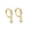 Brincos Pingente de Prata Esterlina S925 com Zircônia Diamante Brilhante Mini 2025 Nova Moda Feminina Simples Estilo Frio Brincos Brincos