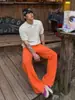 Atuendo Brillante Estilo Dopamina, Jeans de Mezclilla Lavada Naranja Atardecer para Hombre, Pantalones Finos de Verano, Pantalones Casuales Ajustados Rectos
