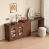 Nuevo Tocador Cómoda Tocador Integrado Escritorio Dos en Uno Simple Moderno Retráctil Mimbre Tejido Gabinete de Maquillaje