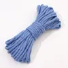 Corda de Poliéster-Algodão Monocromática 4mm Corda Trançada Artesanato DIY para Joias Pingente de Corda de Algodão Artesanato de Tecelagem Chaveiro 48 Cores