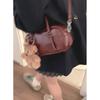 Bolso de Mano Pequeño Vintage para Mujer 2024 Nuevo Estilo Coreano Bolso Cuadrado Pequeño Simple Combinable Rojo Bolso Bandolera