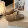 Sandalias planas estilo Birkenstock de suela gruesa y forradas de felpa para mujer, nueva colección otoño/invierno 2026, fáciles de poner, cálidas y con diseño de punta cerrada