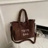 Bolso de Lona de Pana Estilo Coreano para Mujer Modelo Nuevo 2026 Simple Gran Capacidad Versátil Casual Bolso de Mano para Estudiante Bolso de Hombro